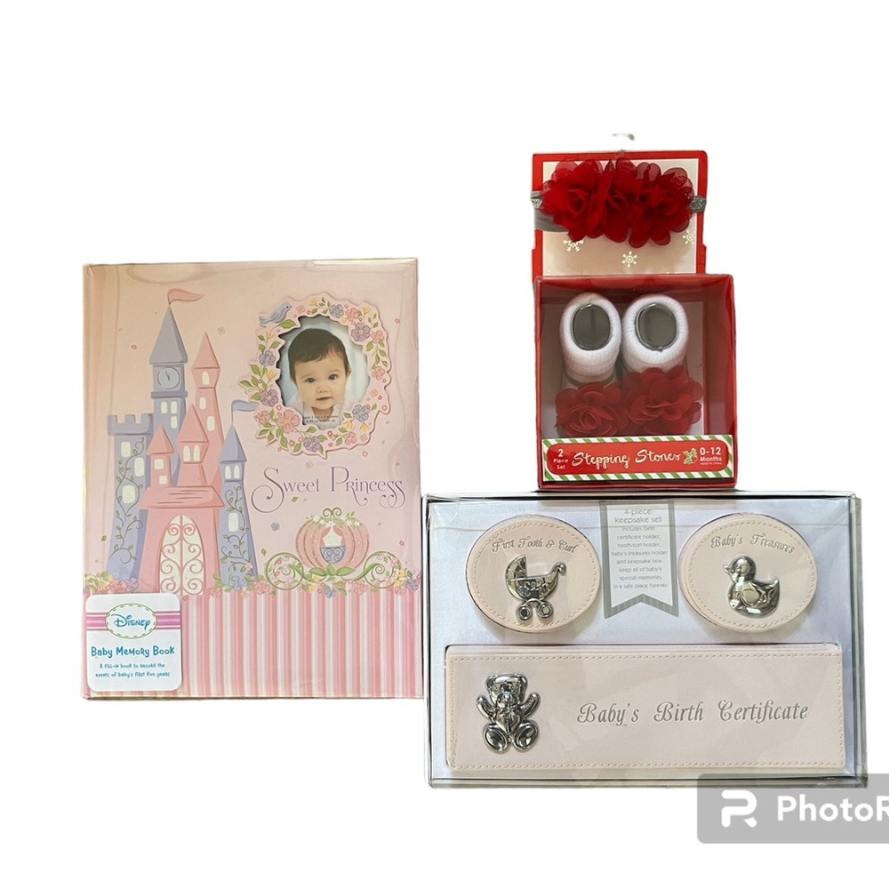 Newborn baby girl keepsake bundle